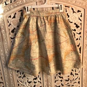 Retrolicious Map Print Skirt